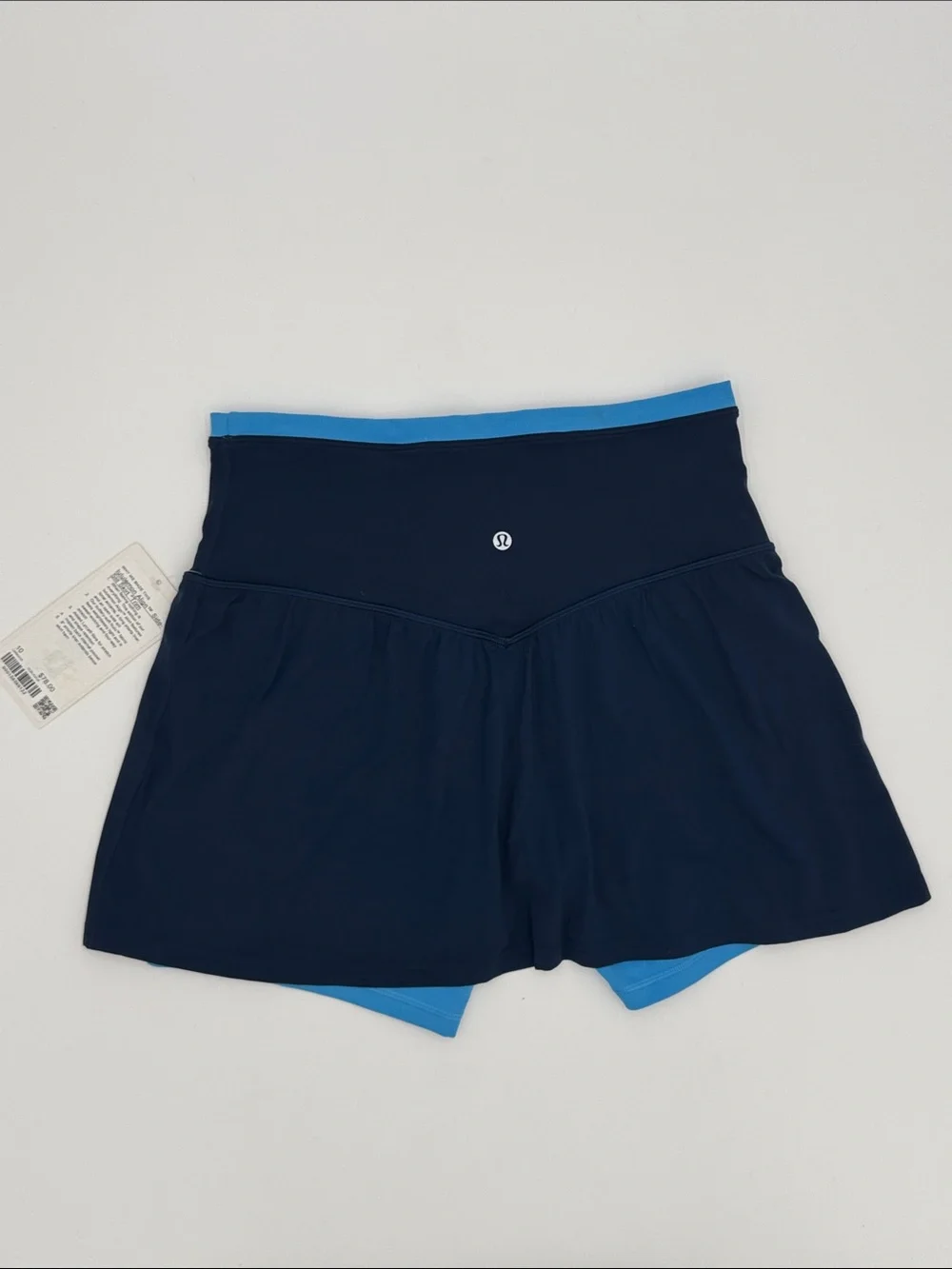 lululemon athletica Navy with Light Blue Layered Athletic Skort